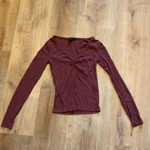 Forever 21 Maroon long sleeve blouse